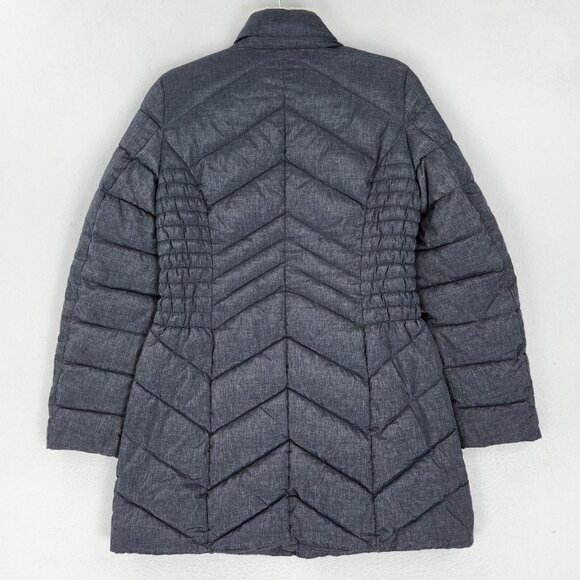 Laundry by Shelli Segal Coat Womens Small Gray Quilted Puffer Parka Full Zip - Picture 12 of 13